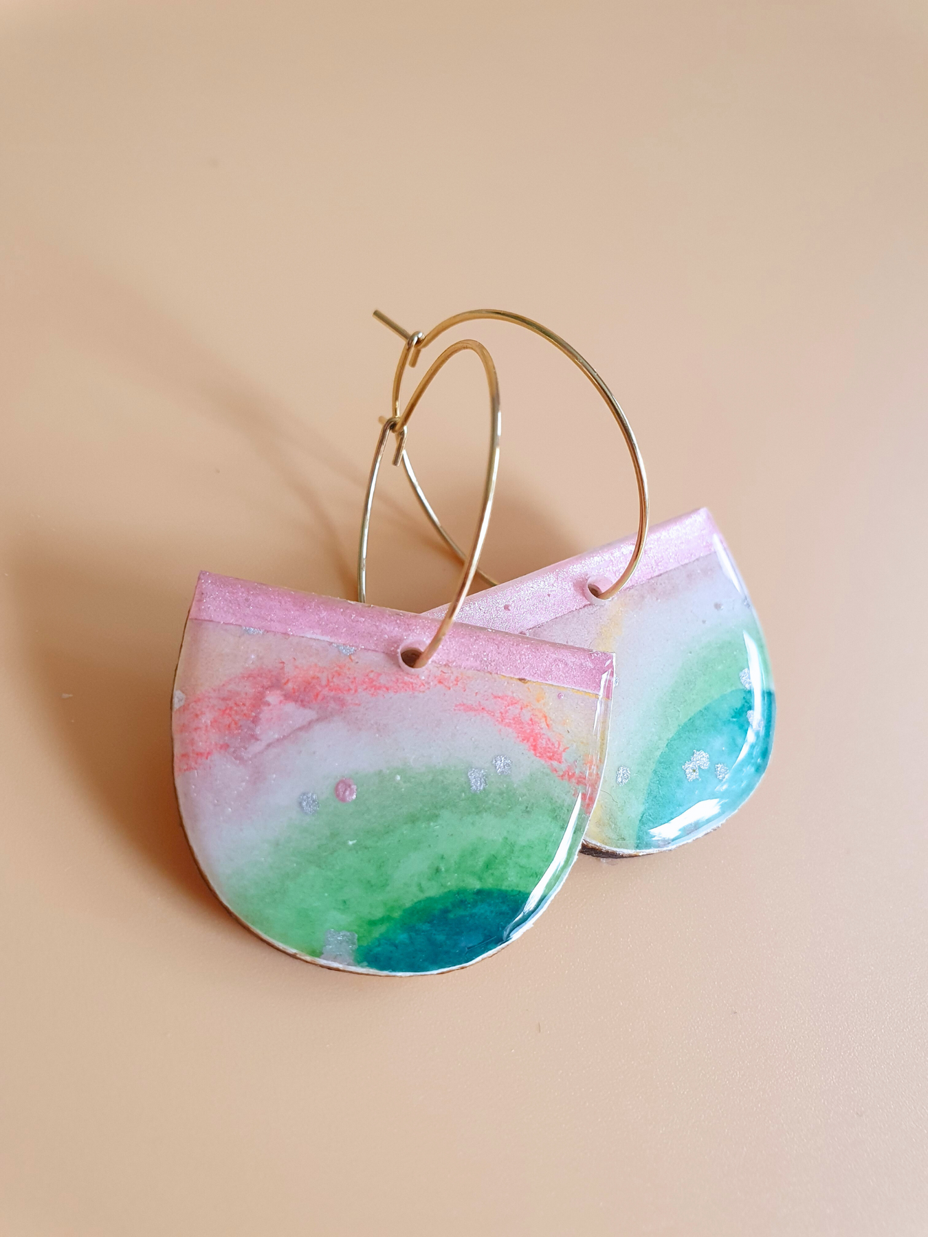 The Tutti Frutti Collection | Resin art jewellery | Medium and large dangle earrings