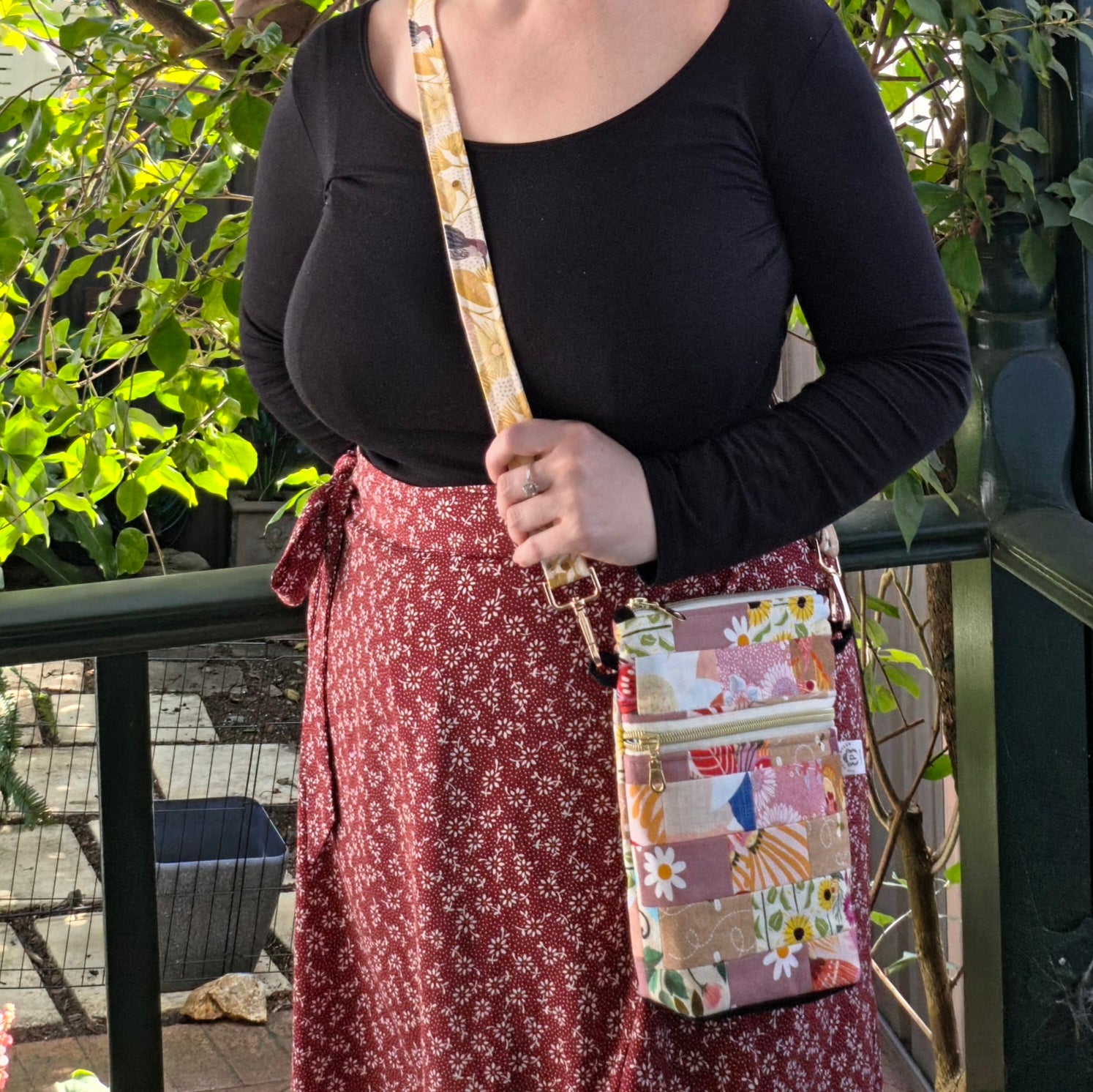 Upcycled Patchwork Crossbody Bag | Repurposed Cotton Scraps