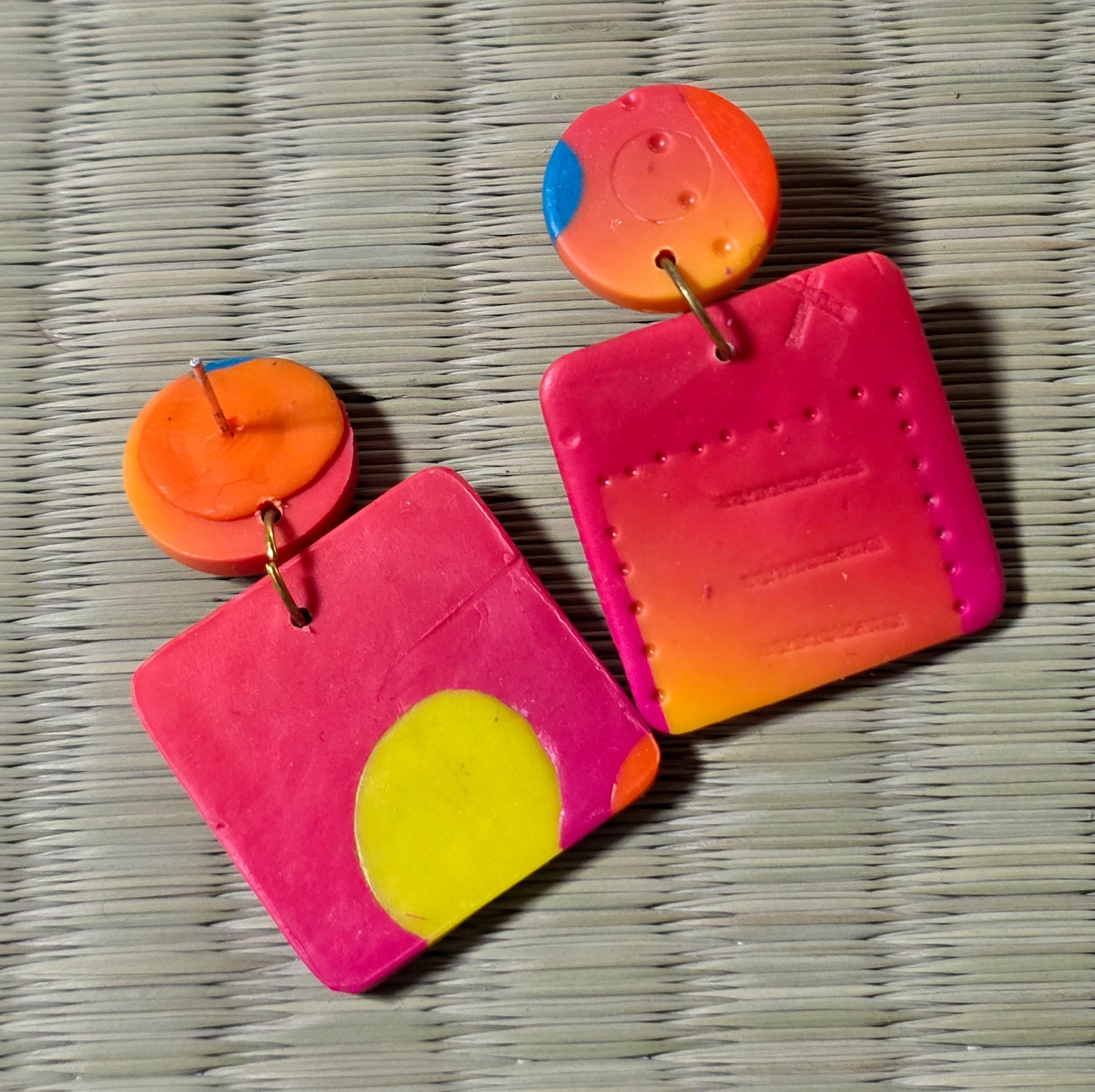 Orange stud earrings