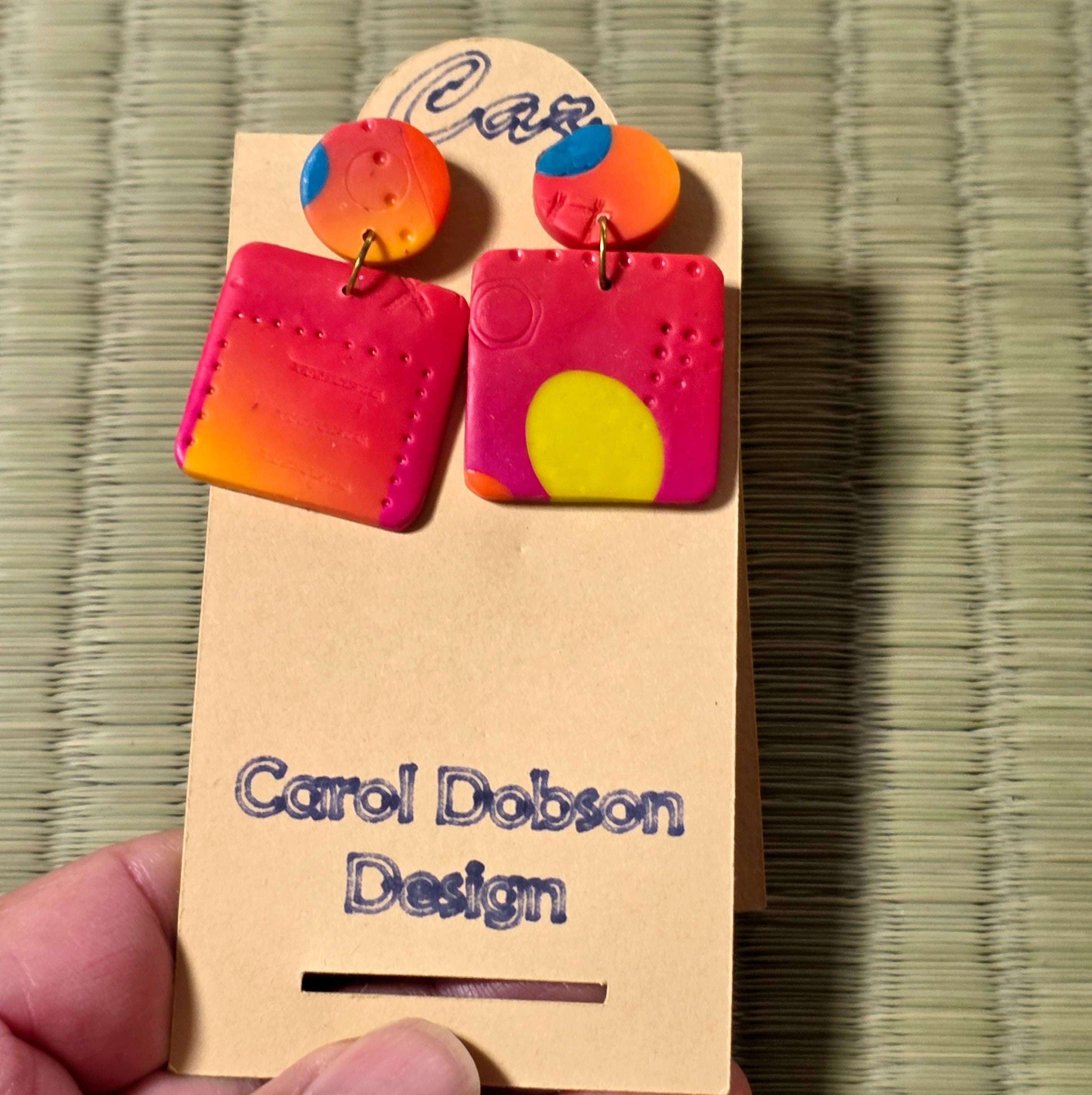 Orange stud earrings