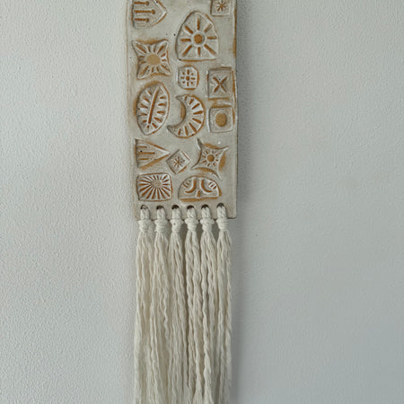 Ceramic Stamped Wall Art Tablet Small