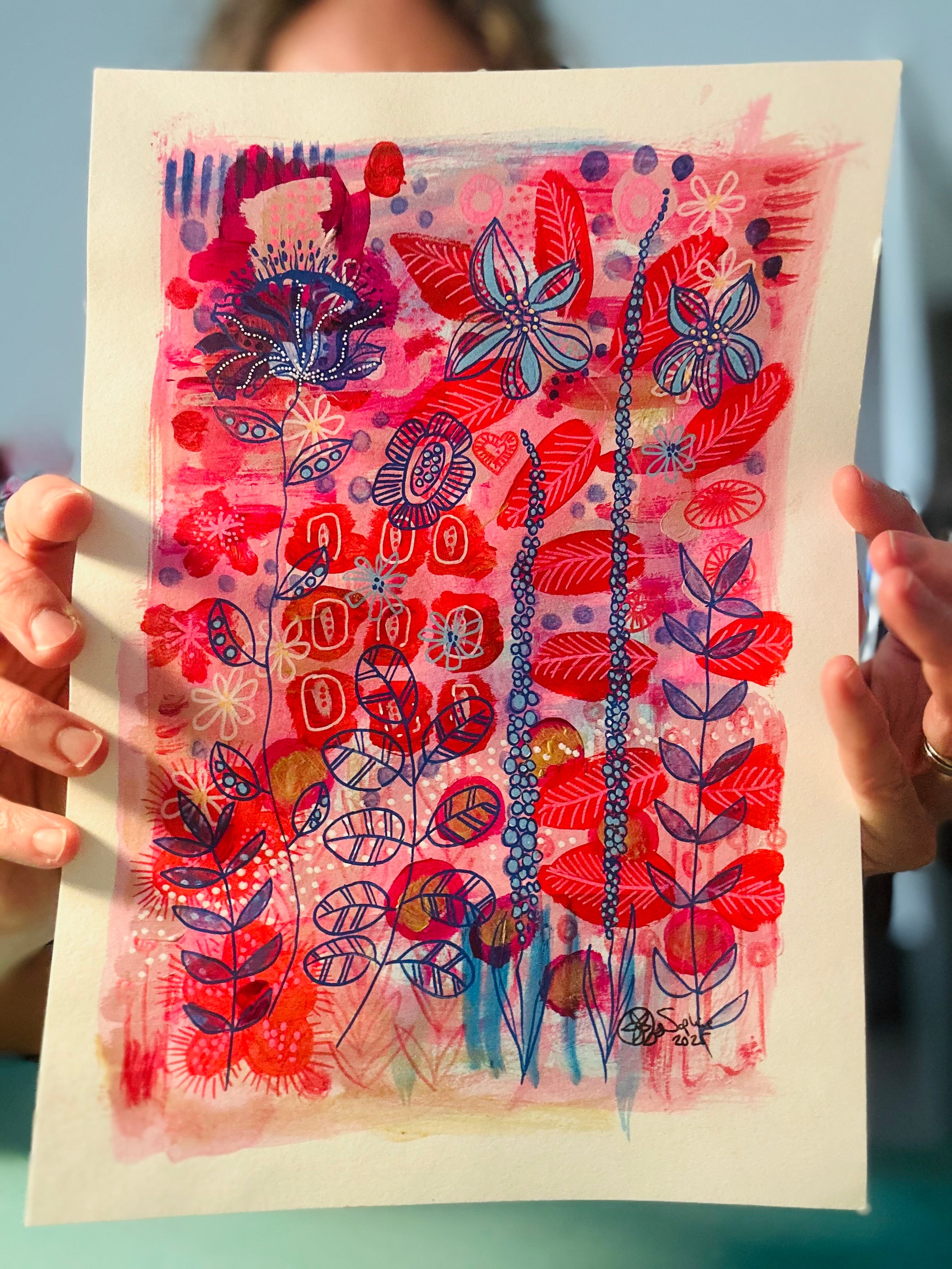 Hand-painted Original Art : Reaching Higher