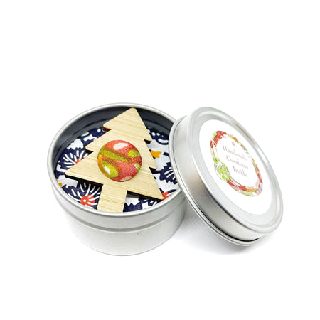 Kimono Christmas Tree Brooch with Gift Tin