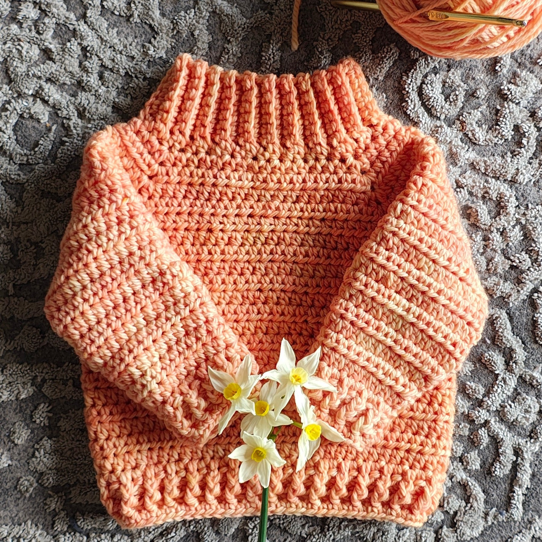 "Sunburst" sweater (crochet) - Child 3-6mo