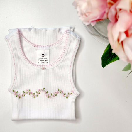 Baby Girl Singlets with Embroidery and Smocking - FREE POSTAGE