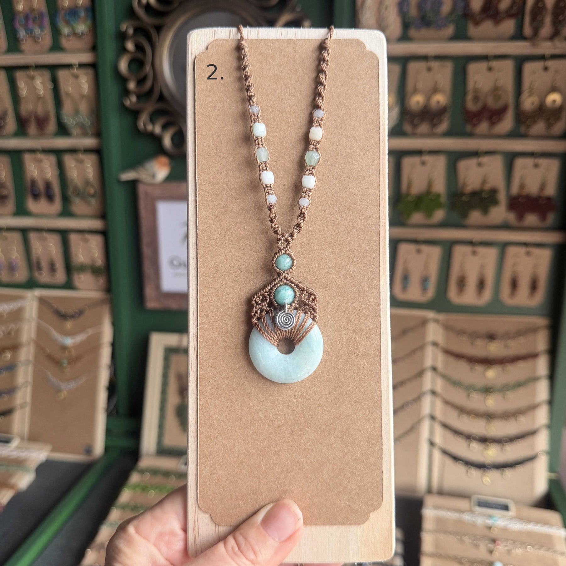 Macrame Pi-stone/Donut Necklace Pendant