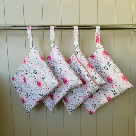 Water-resistant wet bags - Flamingo Splatter (NayNay Designs)