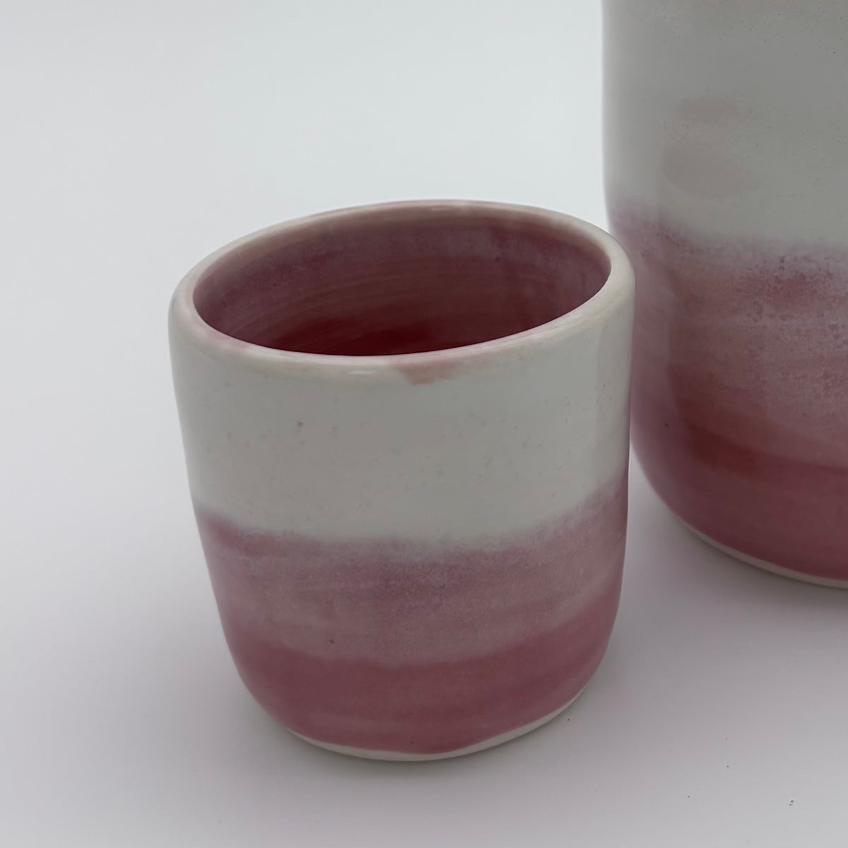 Handmade Ceramic Espresso Cup | Wheel Thrown | Handleless | Thumb Print | Duo Colours