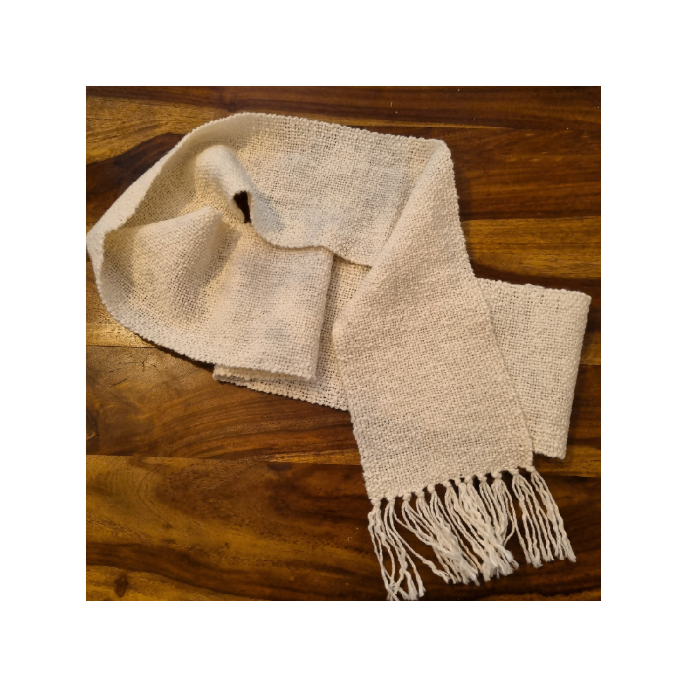 Handwoven wool scarf made with Bendigo Woollen Mill yarn