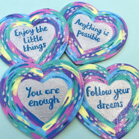 Inspirational quote paintings on magnets - pastel