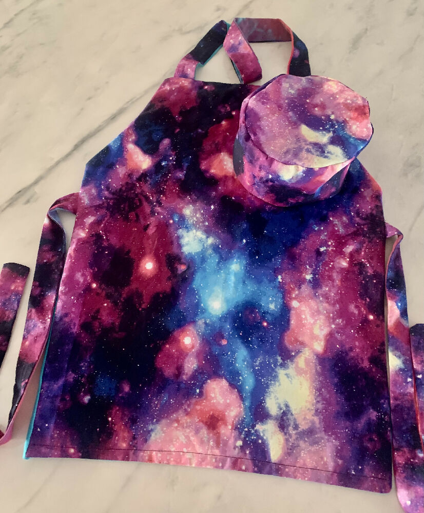 Reversible Childs Apron With Chefs Hat