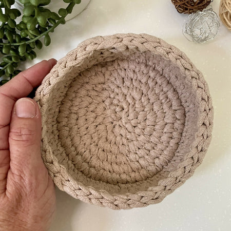 Natural Crochet handmade basket | Home Decor | Small