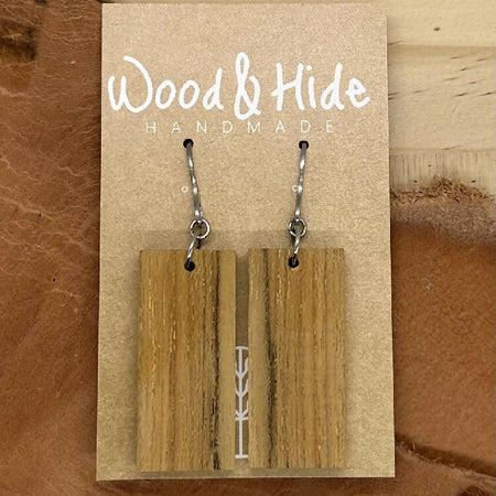 Earthy Grain Wood Dangle Earrings