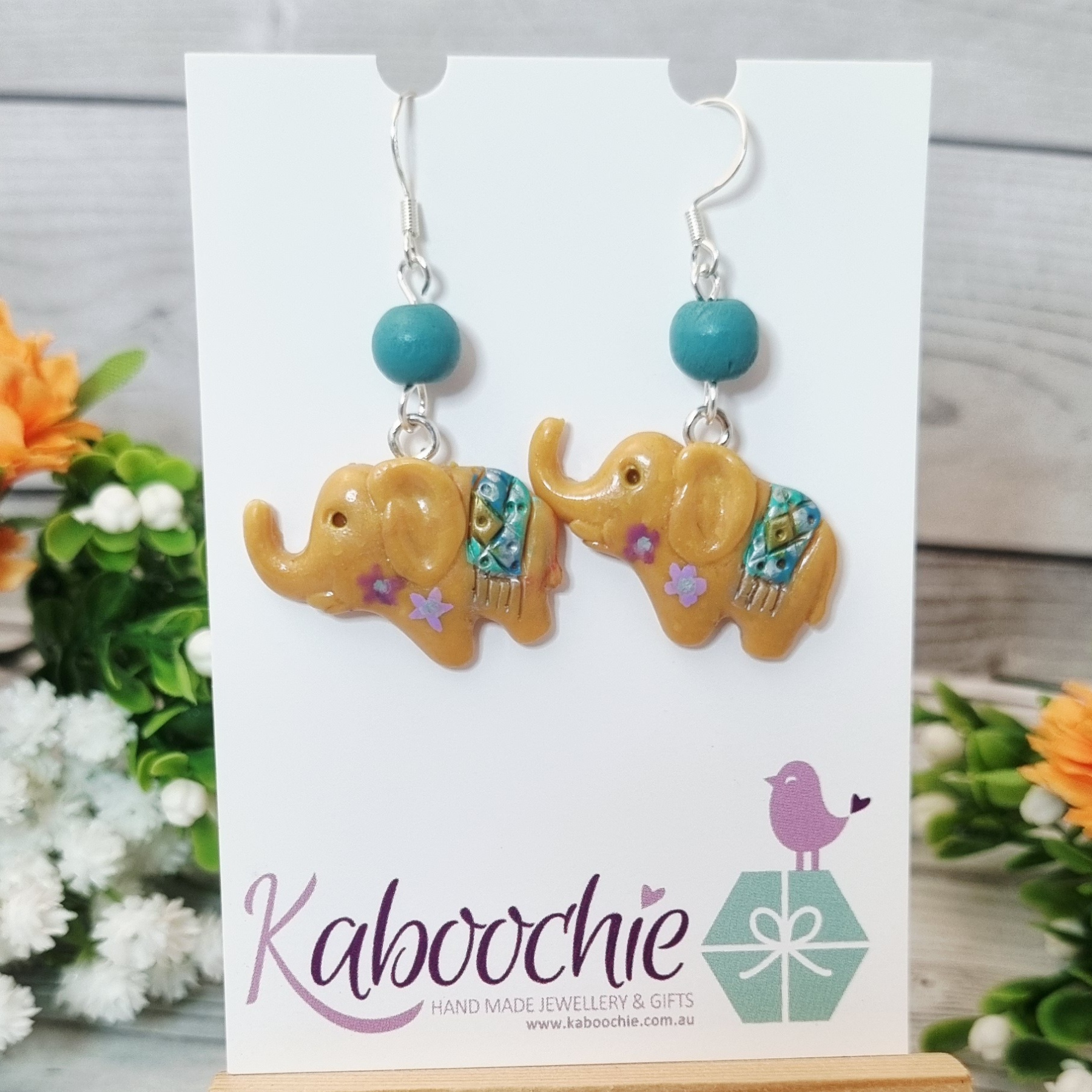 Little Elephants with Blankets Earrings for Animal Lovers