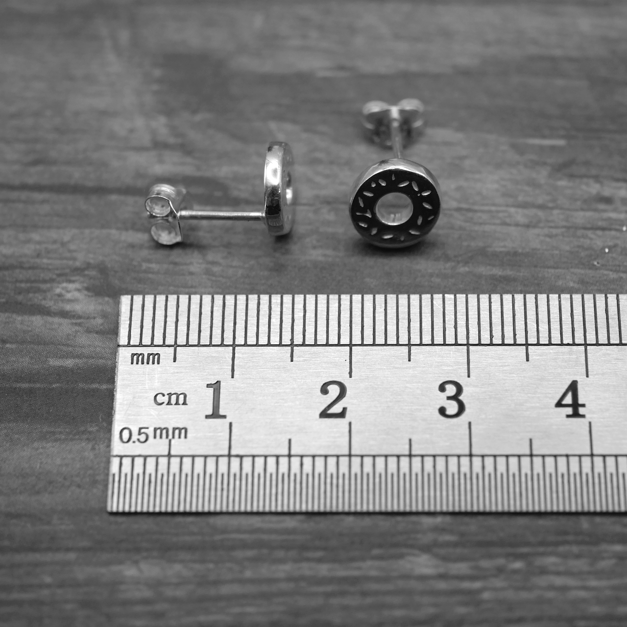 Donut Studs - Handmade Sterling Silver Doughnut Earrings