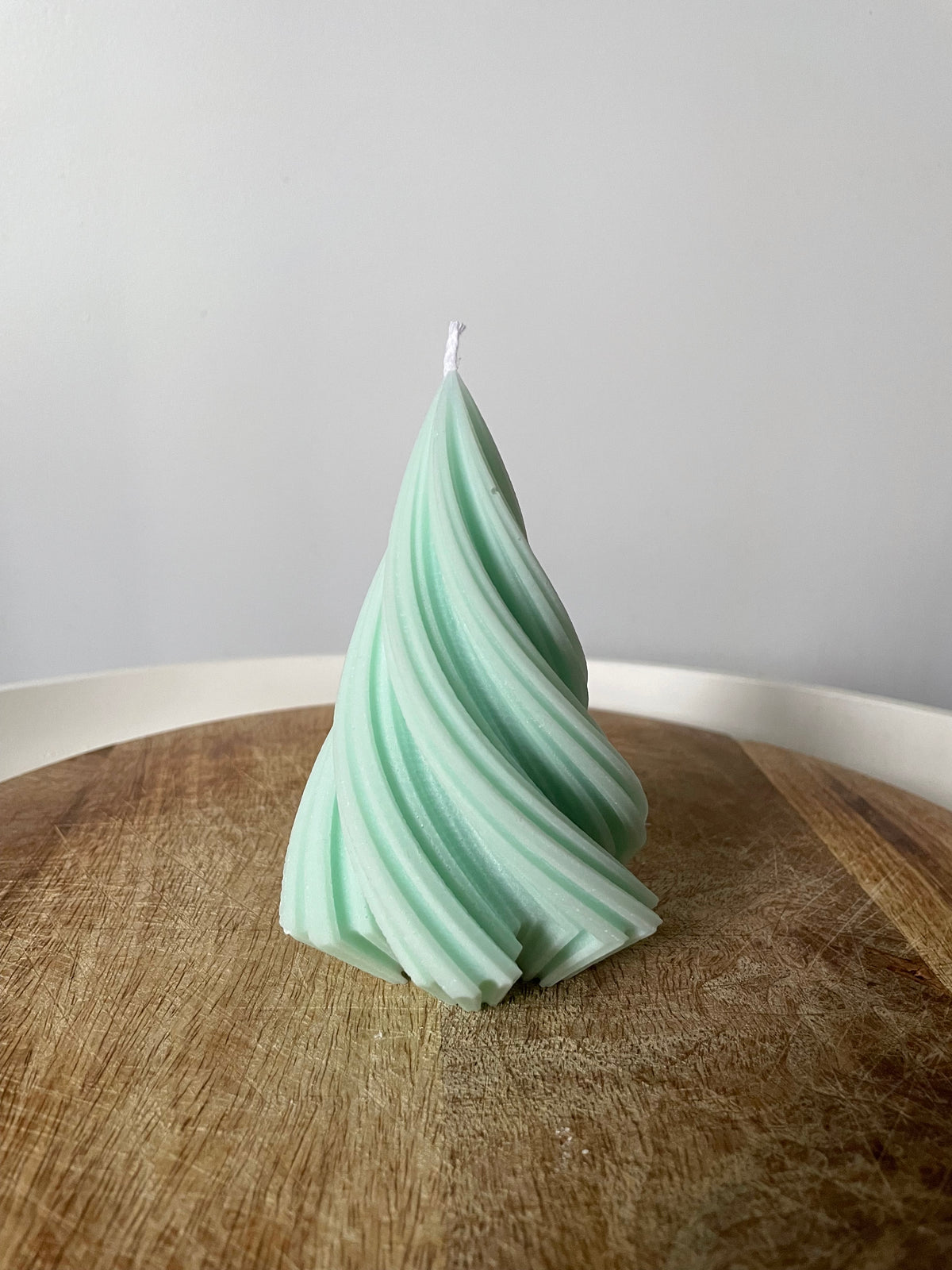 Swirl Christmas Tree Pillar Candle
