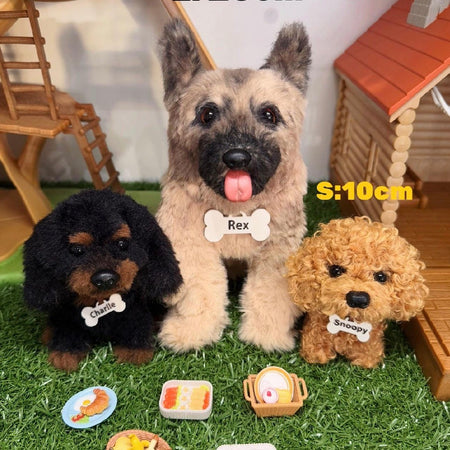 Custom Dog Replica from Photo, Poseable Art Doll, Pet Memorial Keepsake - Handmade Soft Sculpture, Personalised Plushie Ornament