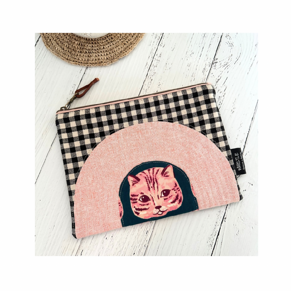 Kitty Under the Rainbow - Large Pencil Pouch