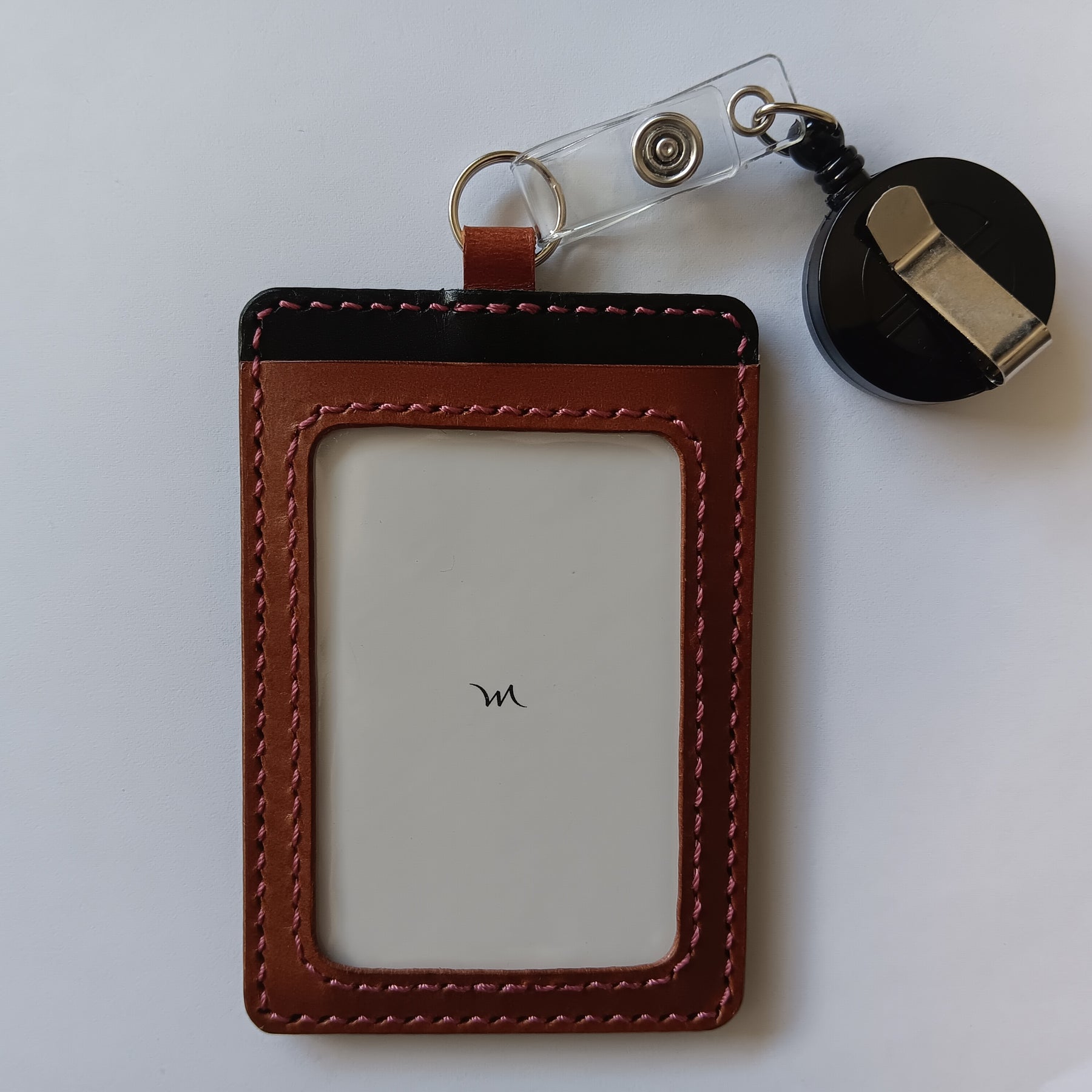 Multi-Purpose ID/Card/Tag Holder - Black & Brown