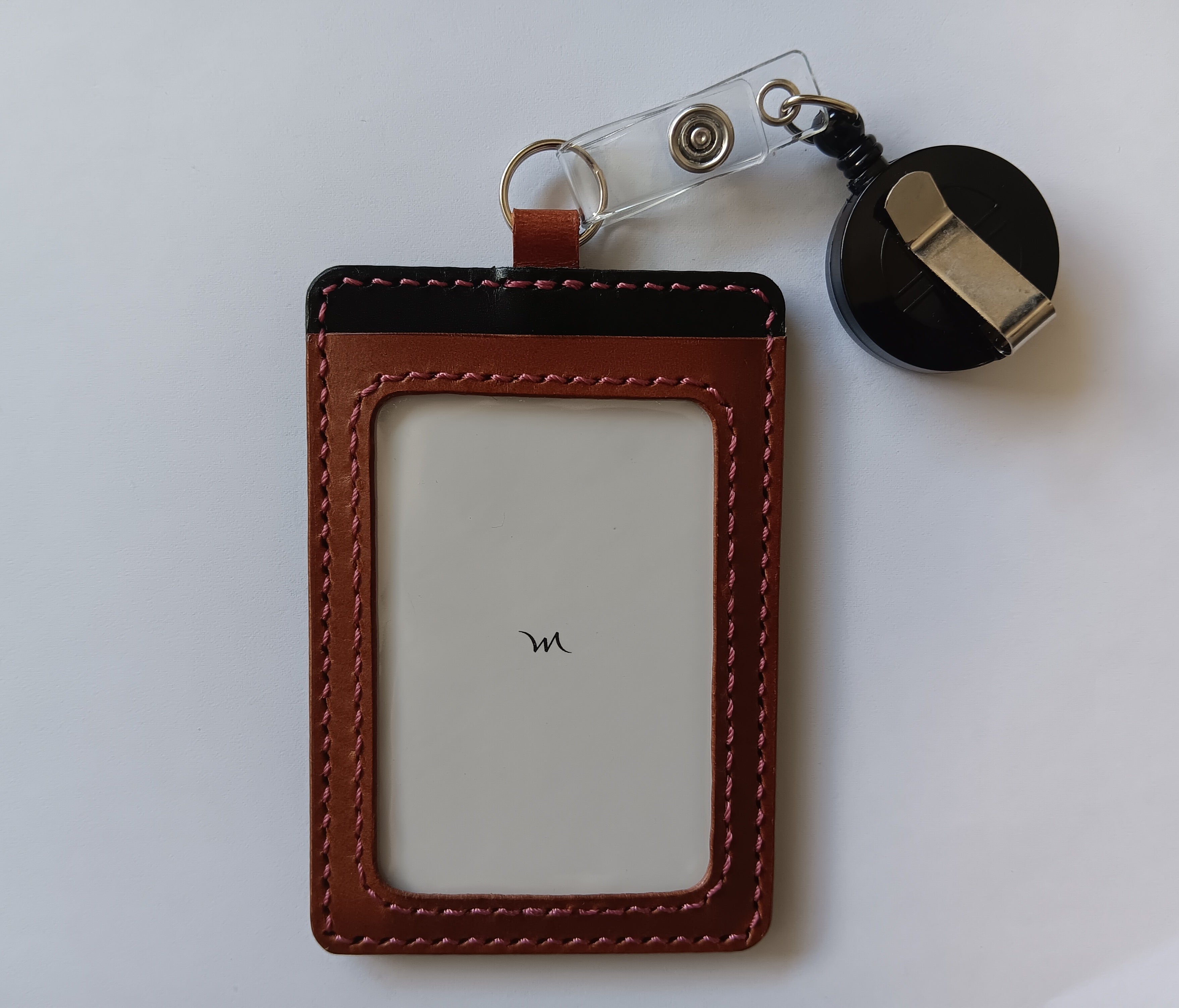 Multi-Purpose ID/Card/Tag Holder - Black & Brown
