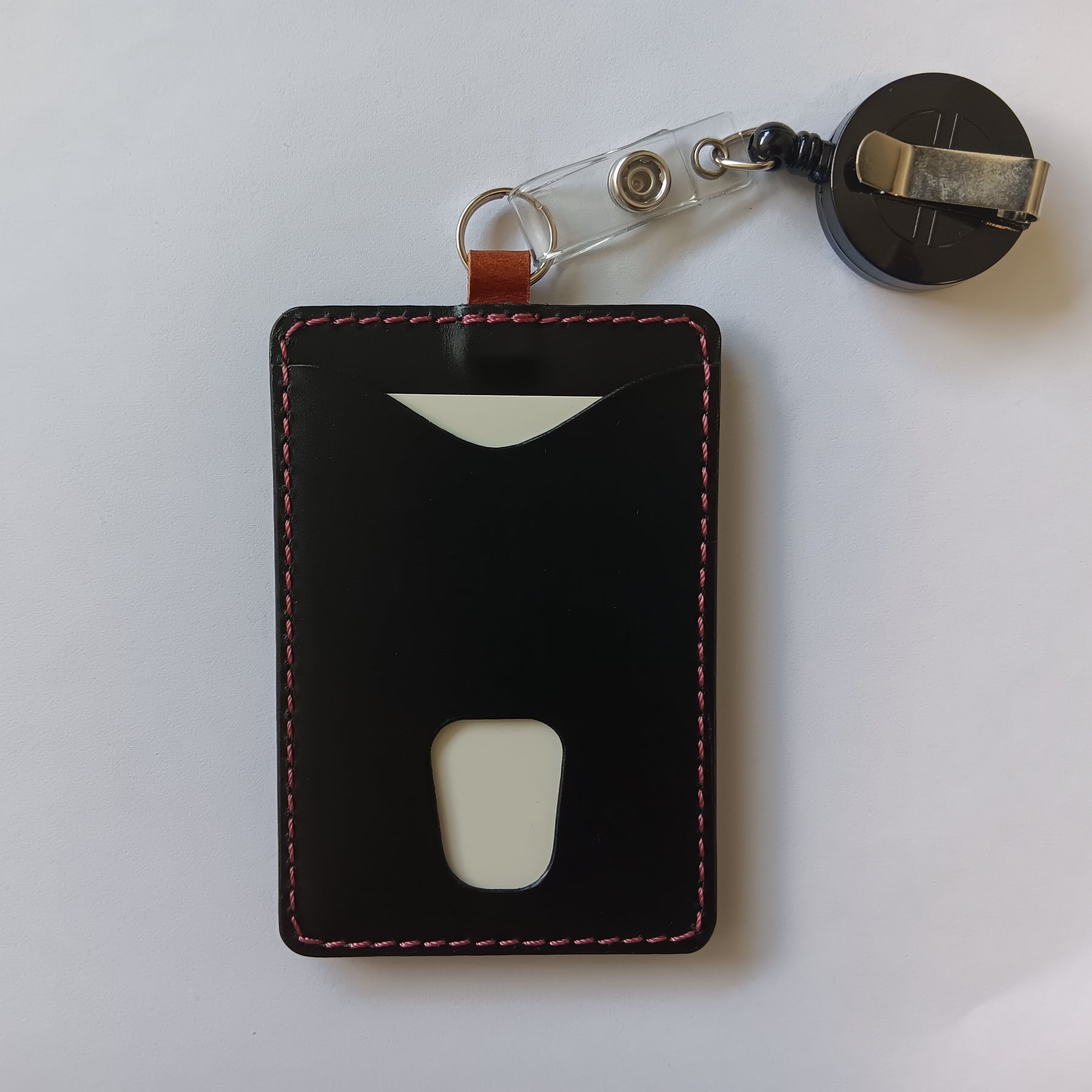Multi-Purpose ID/Card/Tag Holder - Black & Brown