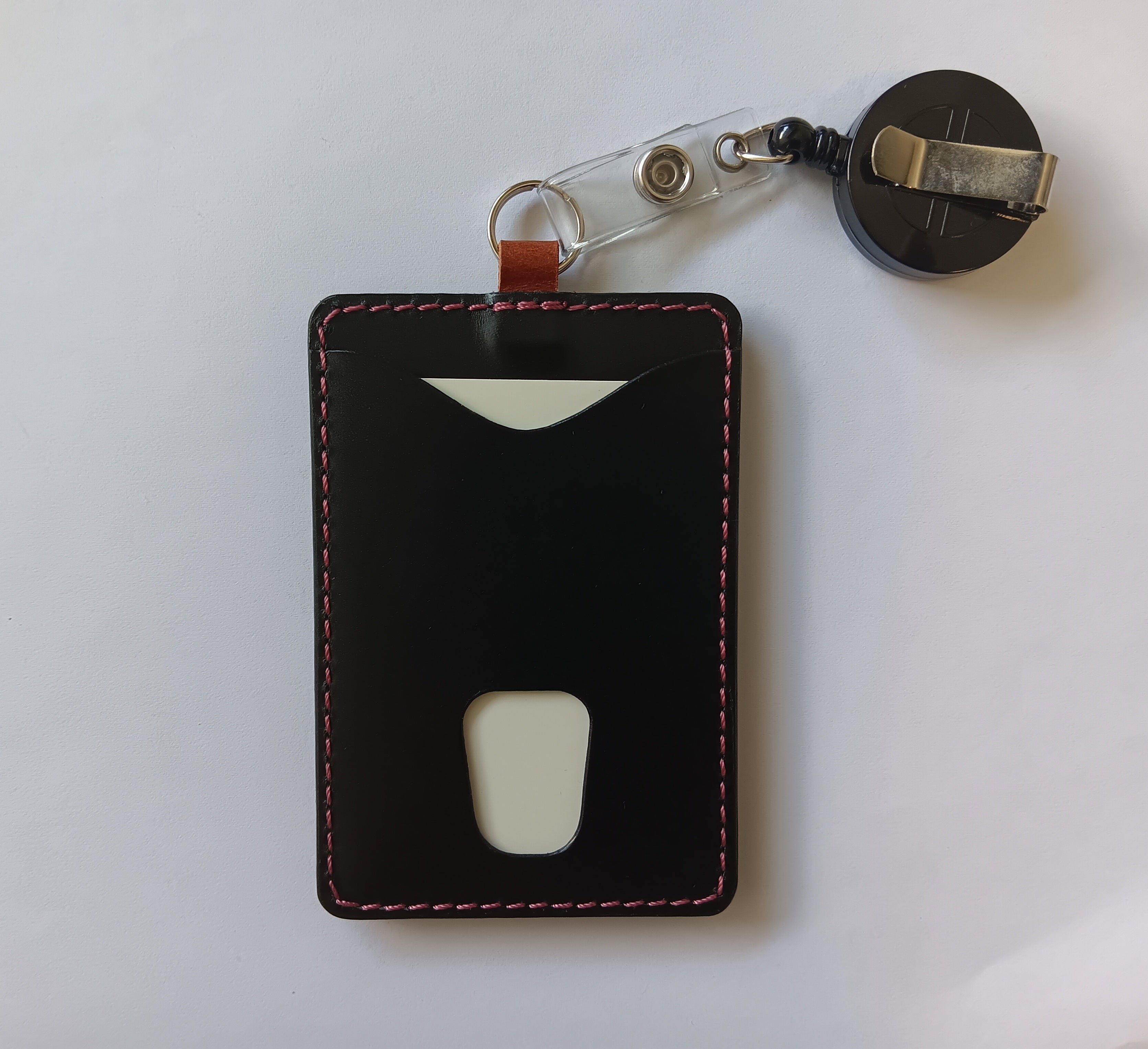Multi-Purpose ID/Card/Tag Holder - Black & Brown
