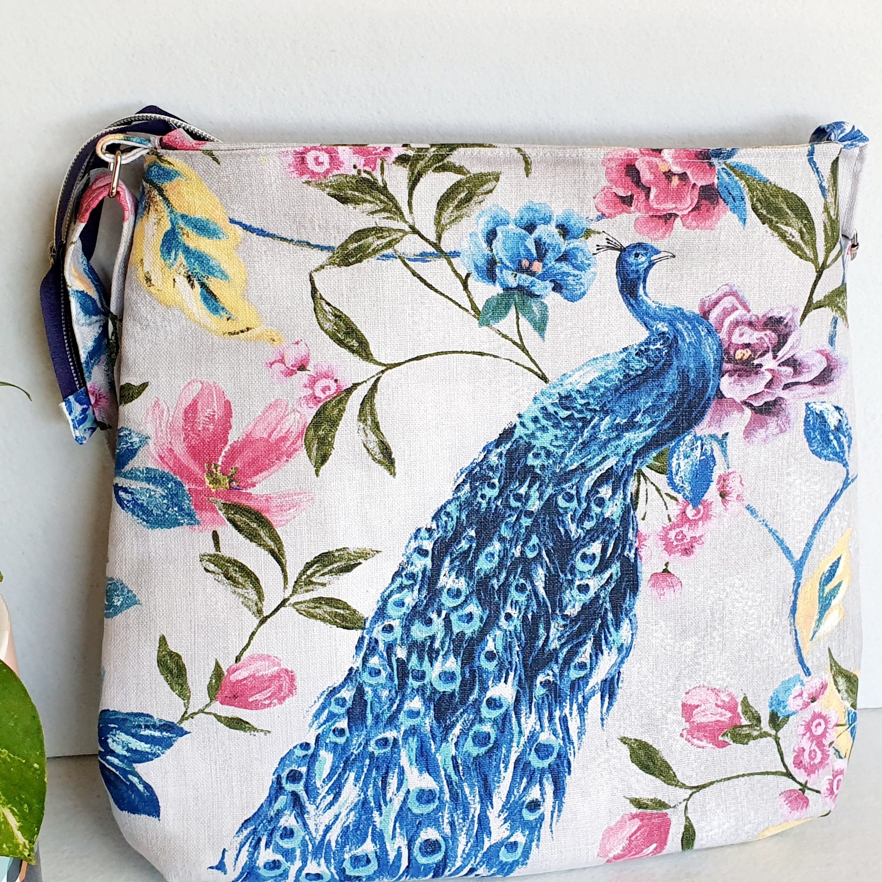 Handmade Peacock Bag /Shoulder or Cross body Bag with an adjustable strap