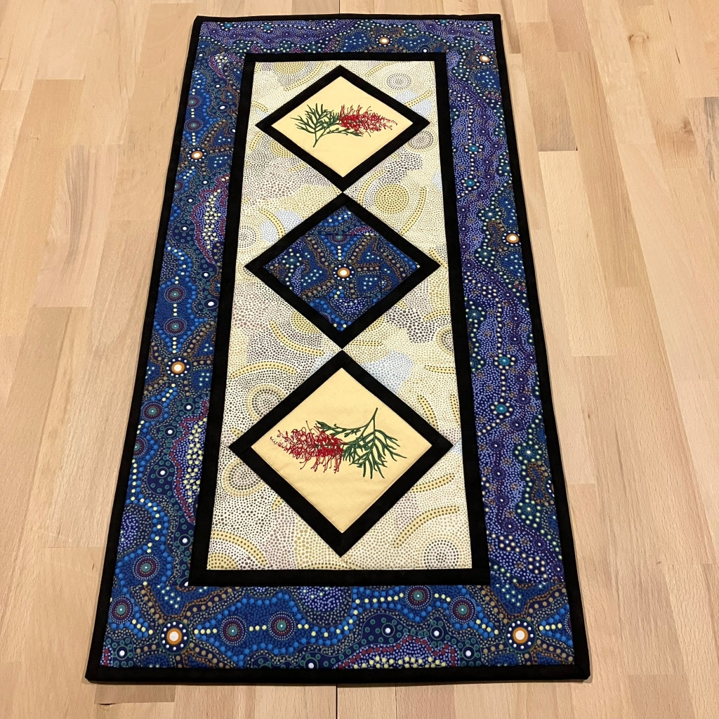 handmade Australian native quilted - grevillea