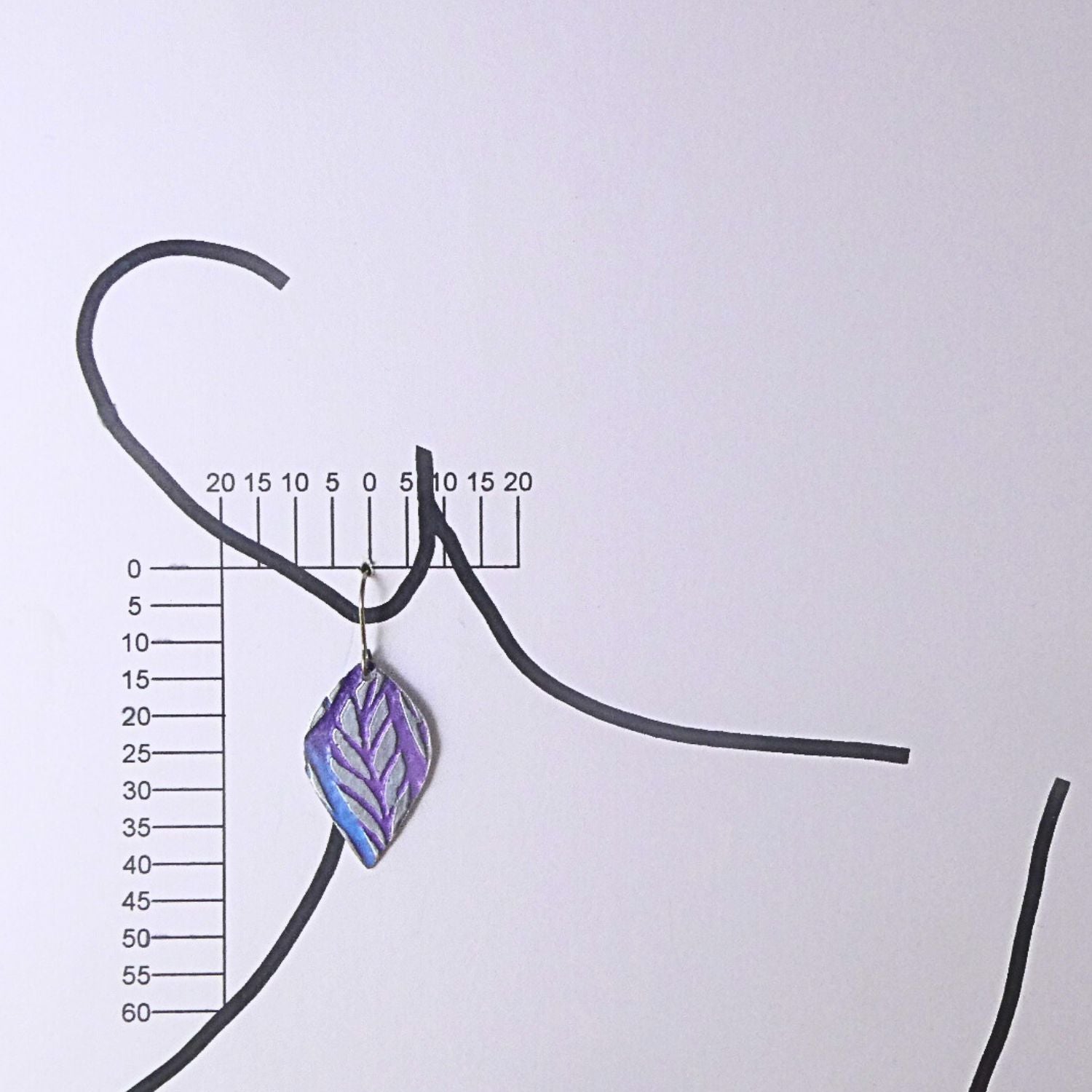 Etched and coloured aluminium earrings - Etched in Nature Collection - A240