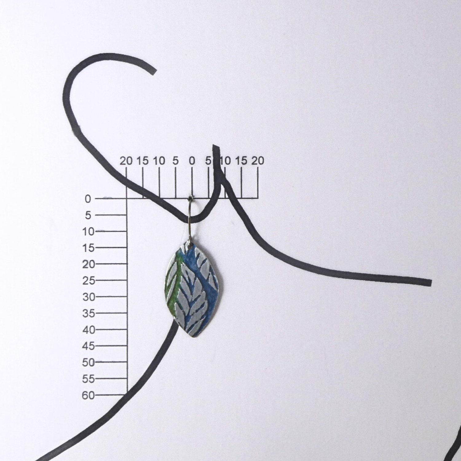 Etched and coloured aluminium earrings - Etched in Nature Collection - A240