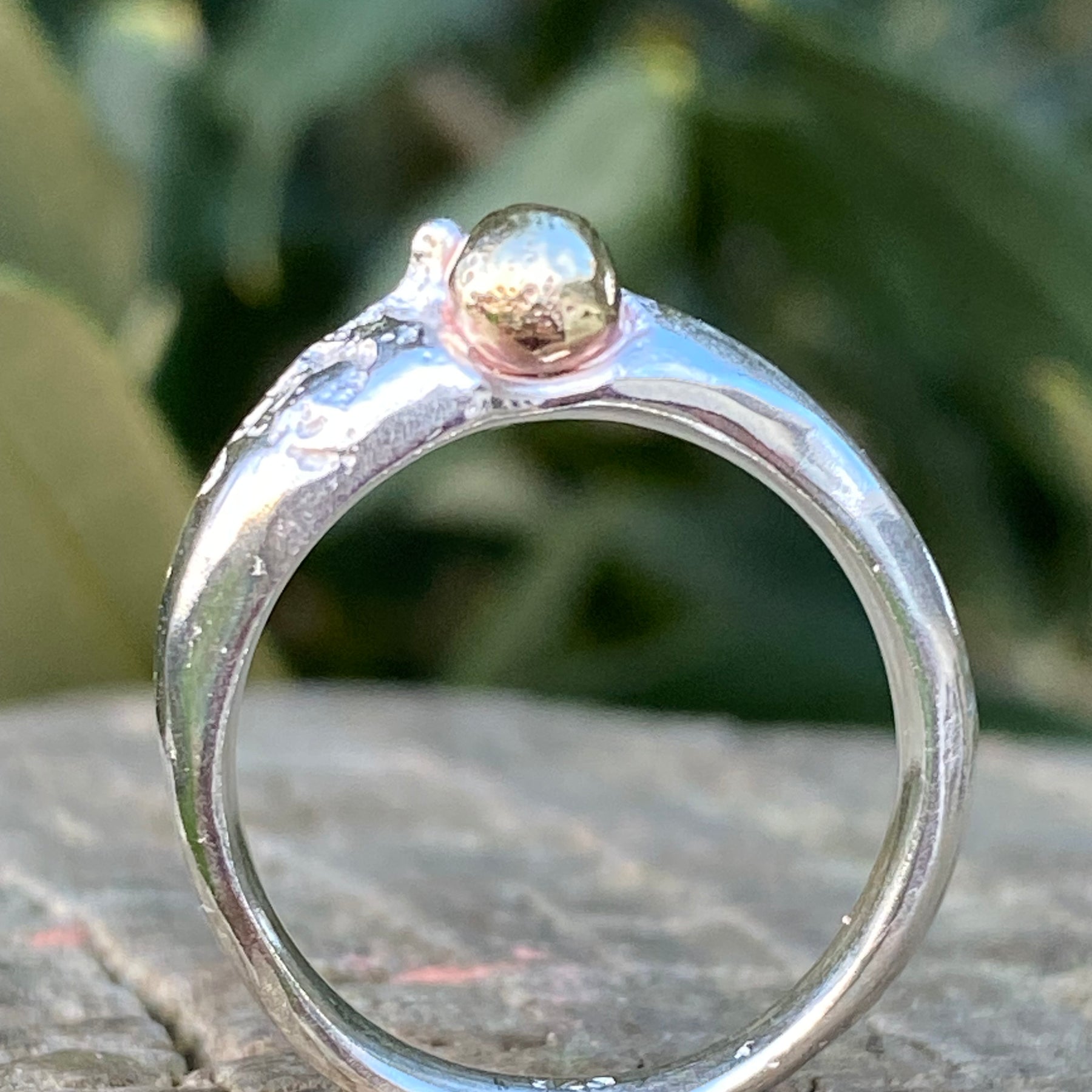 Sterling Silver Brass Seed Ring | Size N | One of a Kind