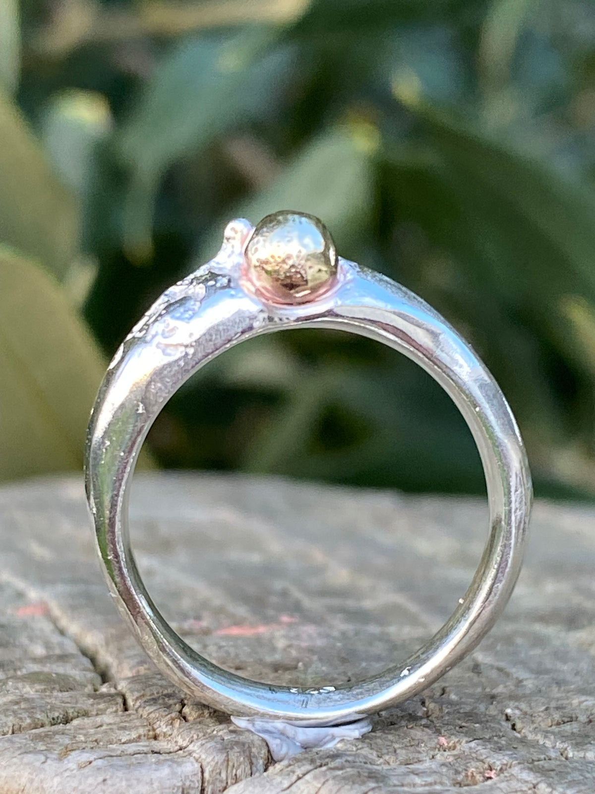 Sterling Silver Brass Seed Ring | Size N | One of a Kind