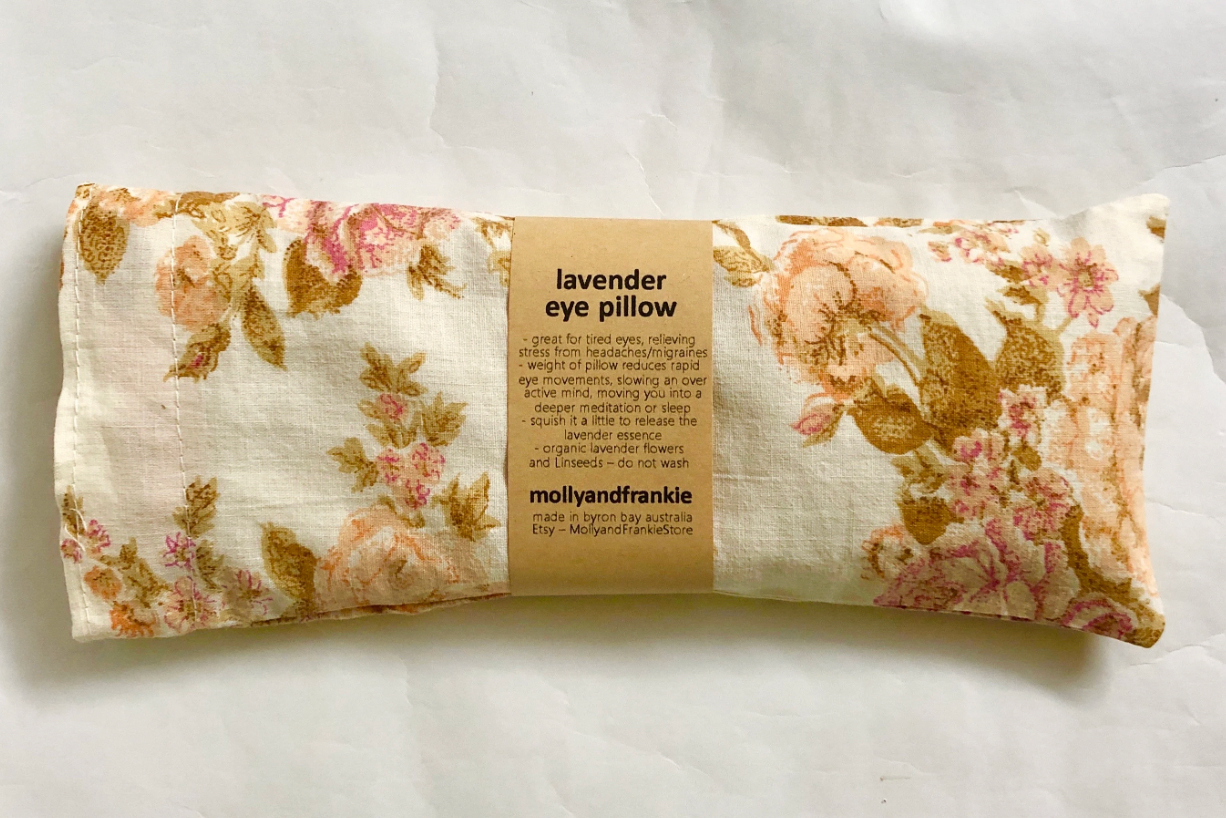 Lavender and Organic Linseed Eye Pillow with Removable, Washable Cover