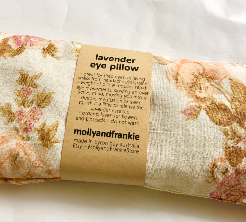 Lavender and Organic Linseed Eye Pillow with Removable, Washable Cover