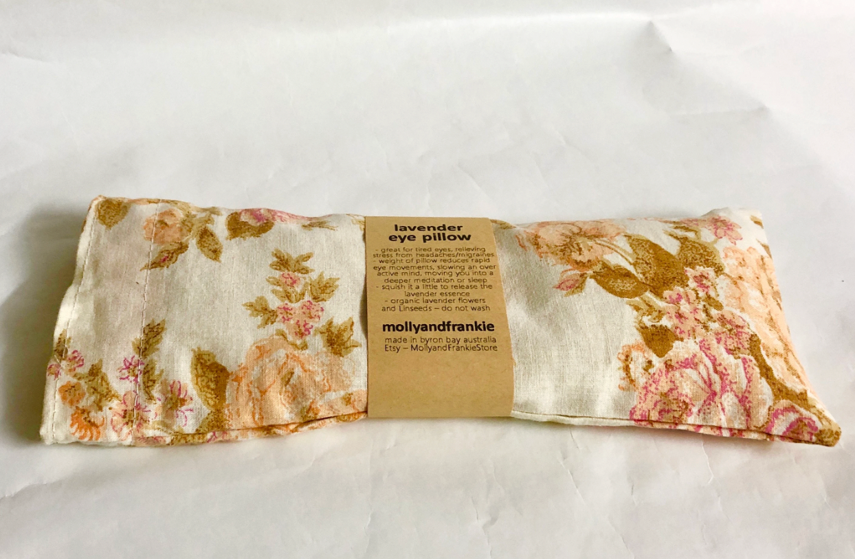 Lavender and Organic Linseed Eye Pillow with Removable, Washable Cover