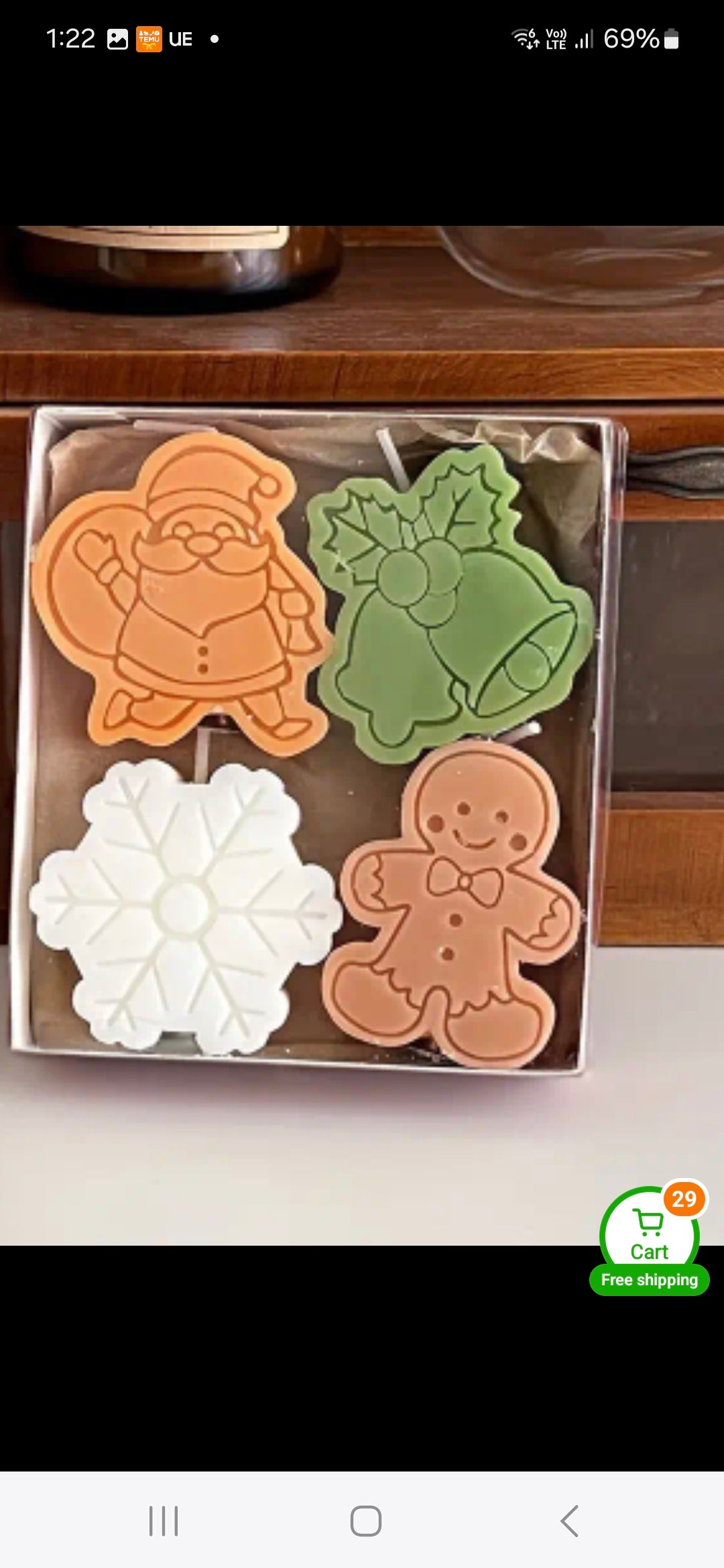 Handmade - 4 PK Christmas Theme Scented Candles