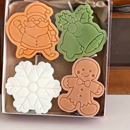 Handmade - 4 PK Christmas Theme Scented Candles