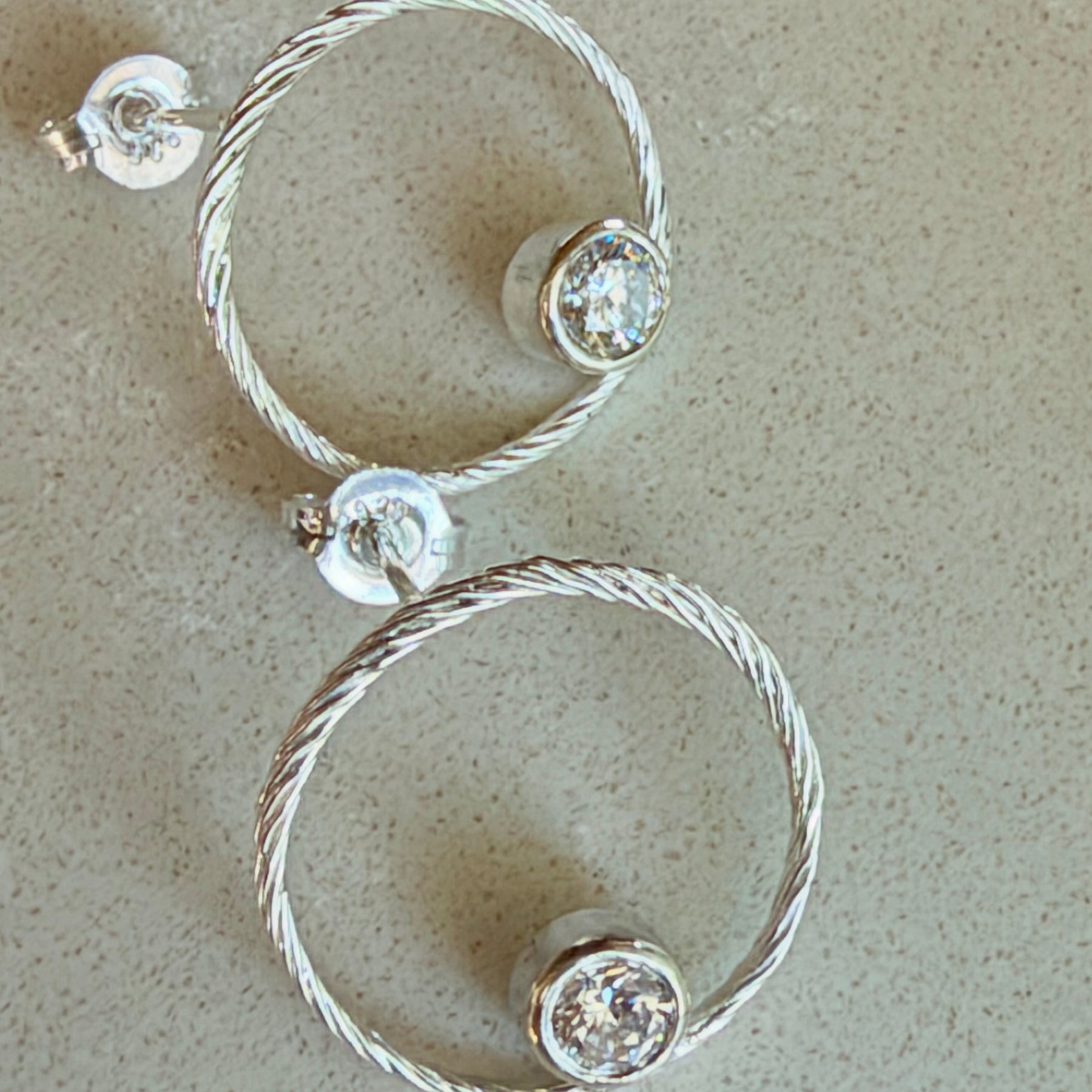 Sterling Silver Sparkling Loop Wreath Earrings