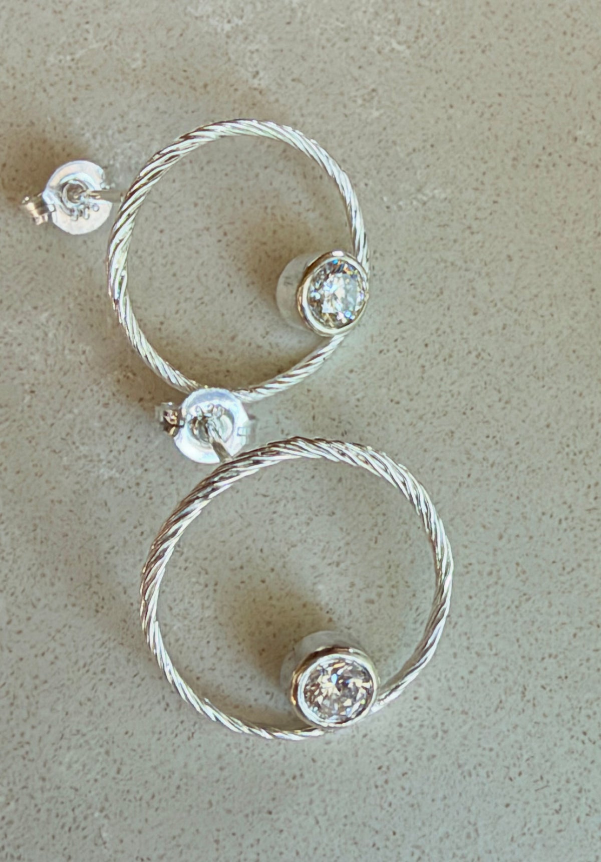 Sterling Silver Sparkling Loop Wreath Earrings
