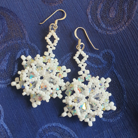 Sparkling Swarovski Crystal Snowflake Earrings