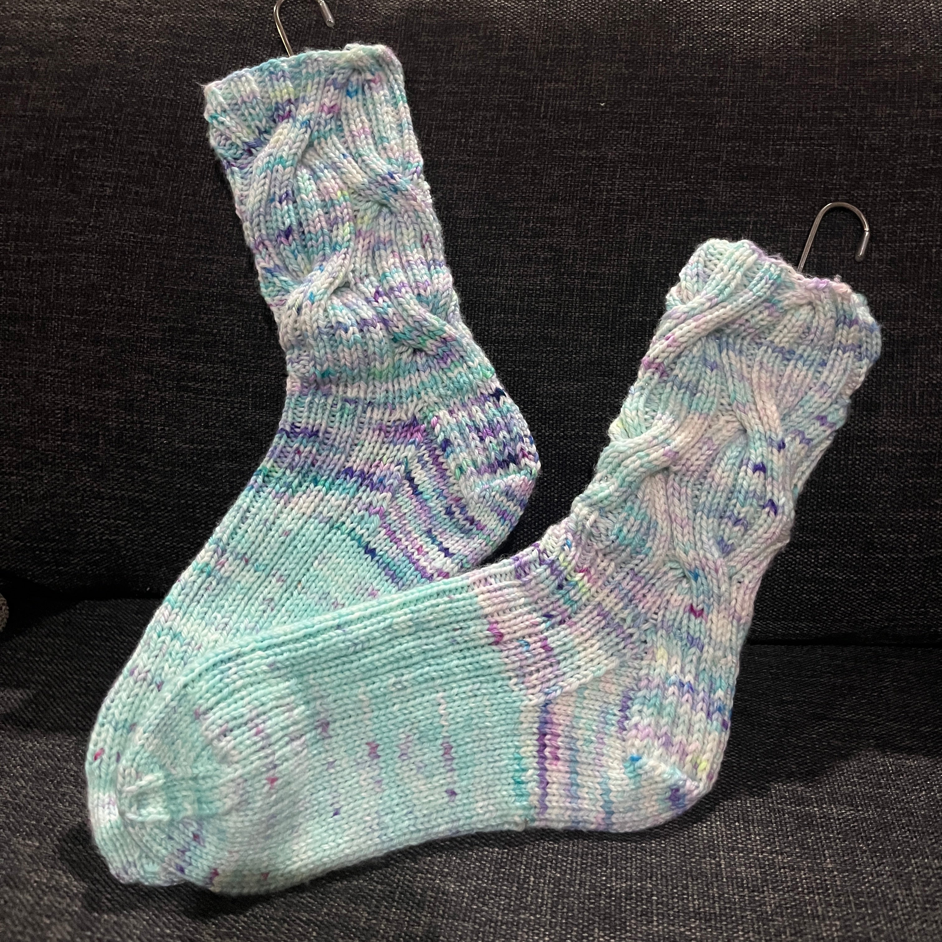 Hand knit socks using Australian hand dyed yarn