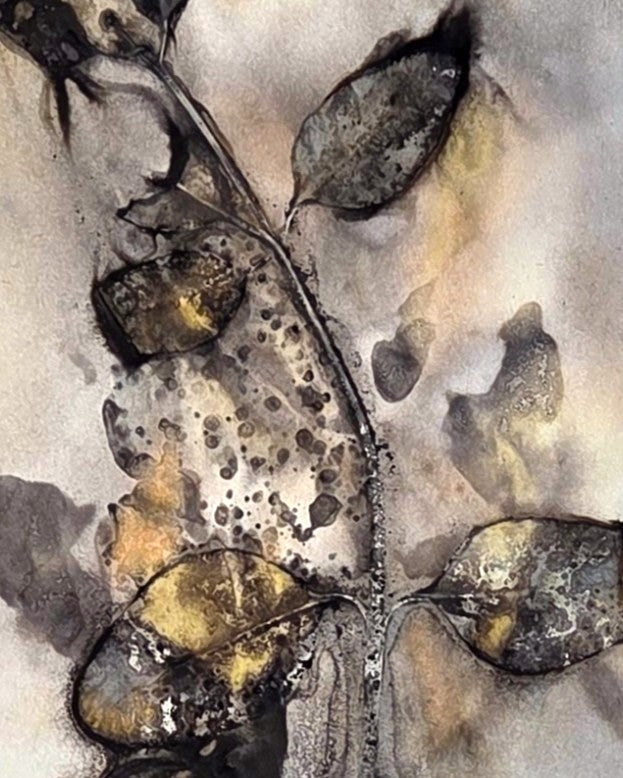 Leaves at Play ~ Original Botanical Artwork – Eco Print & Watercolour