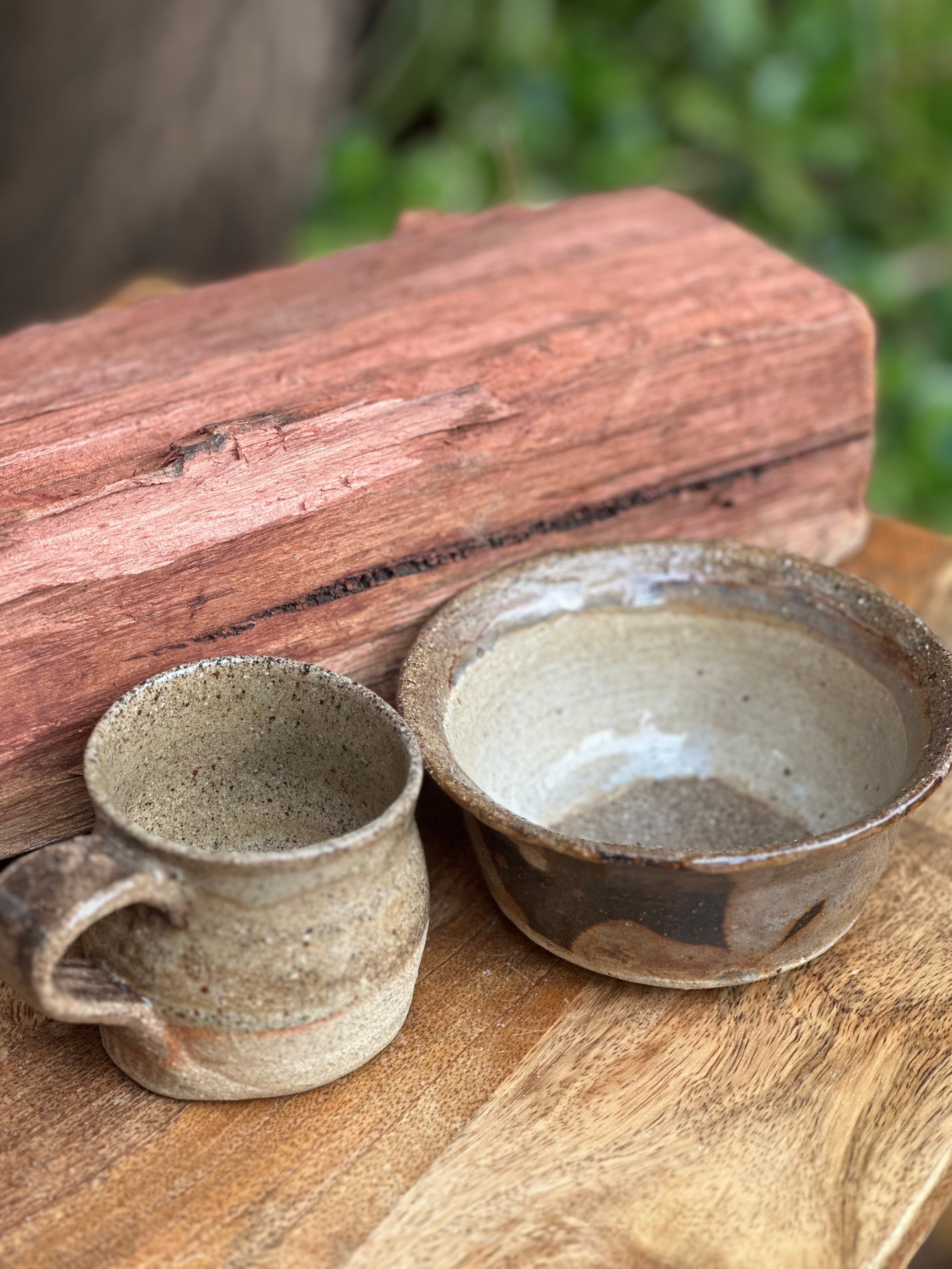 Small Mug and Bowl Set | Handmade Ceramic Tableware | Jurrasic