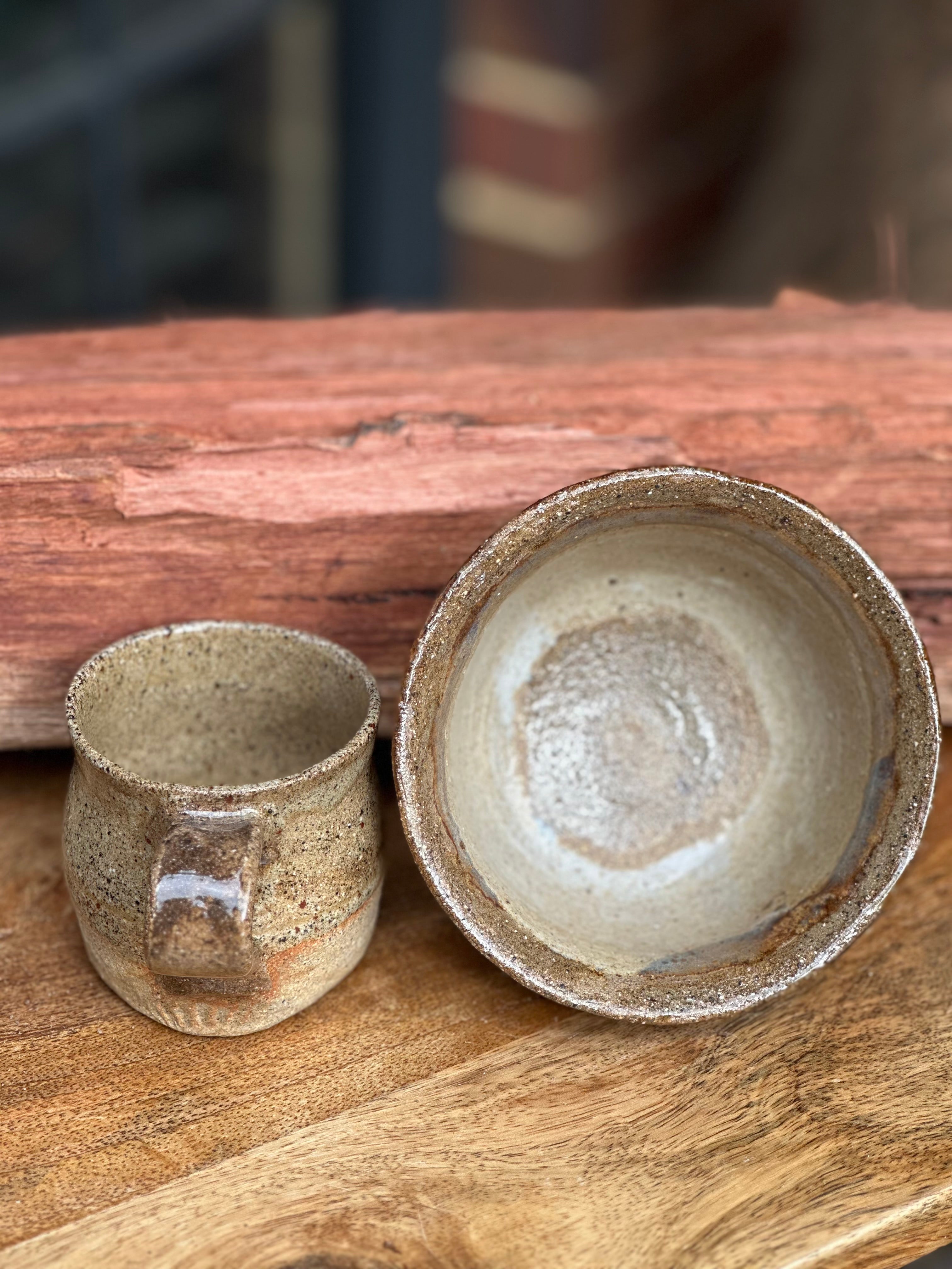 Small Mug and Bowl Set | Handmade Ceramic Tableware | Jurrasic