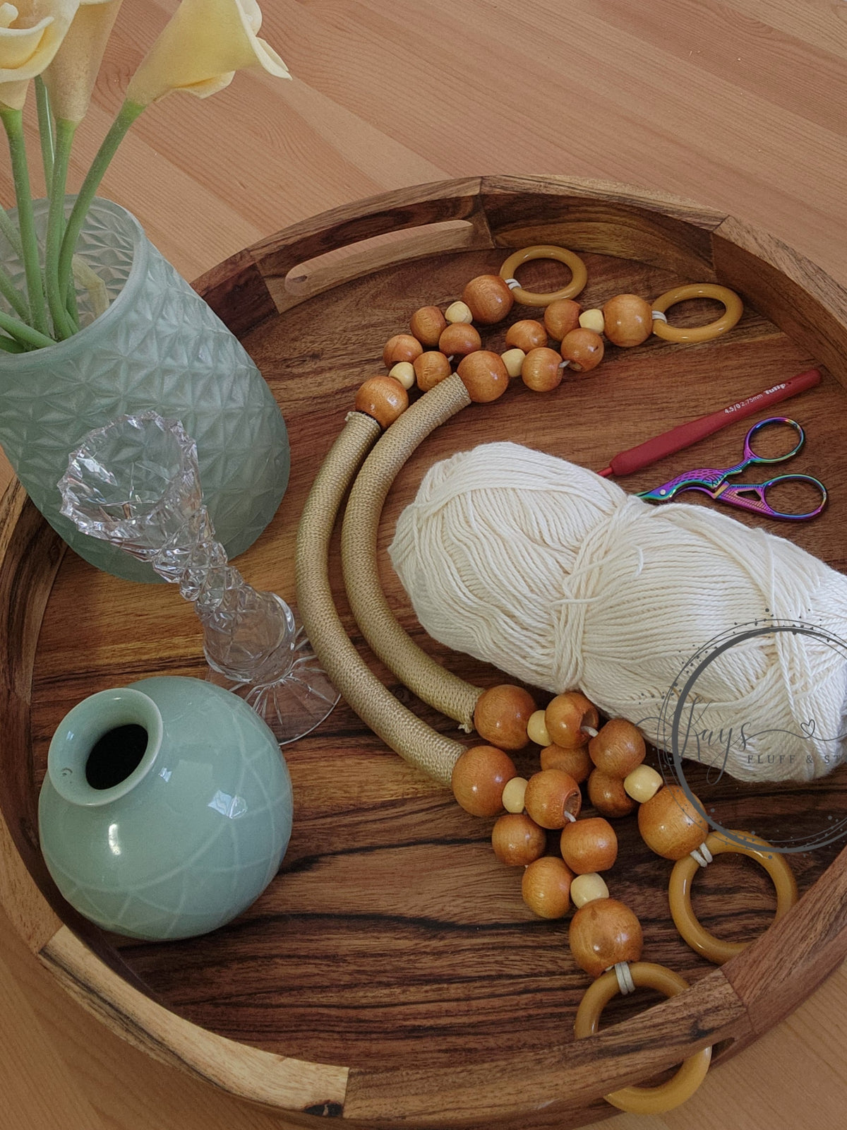 Crochet Market Bags with Beaded Handles