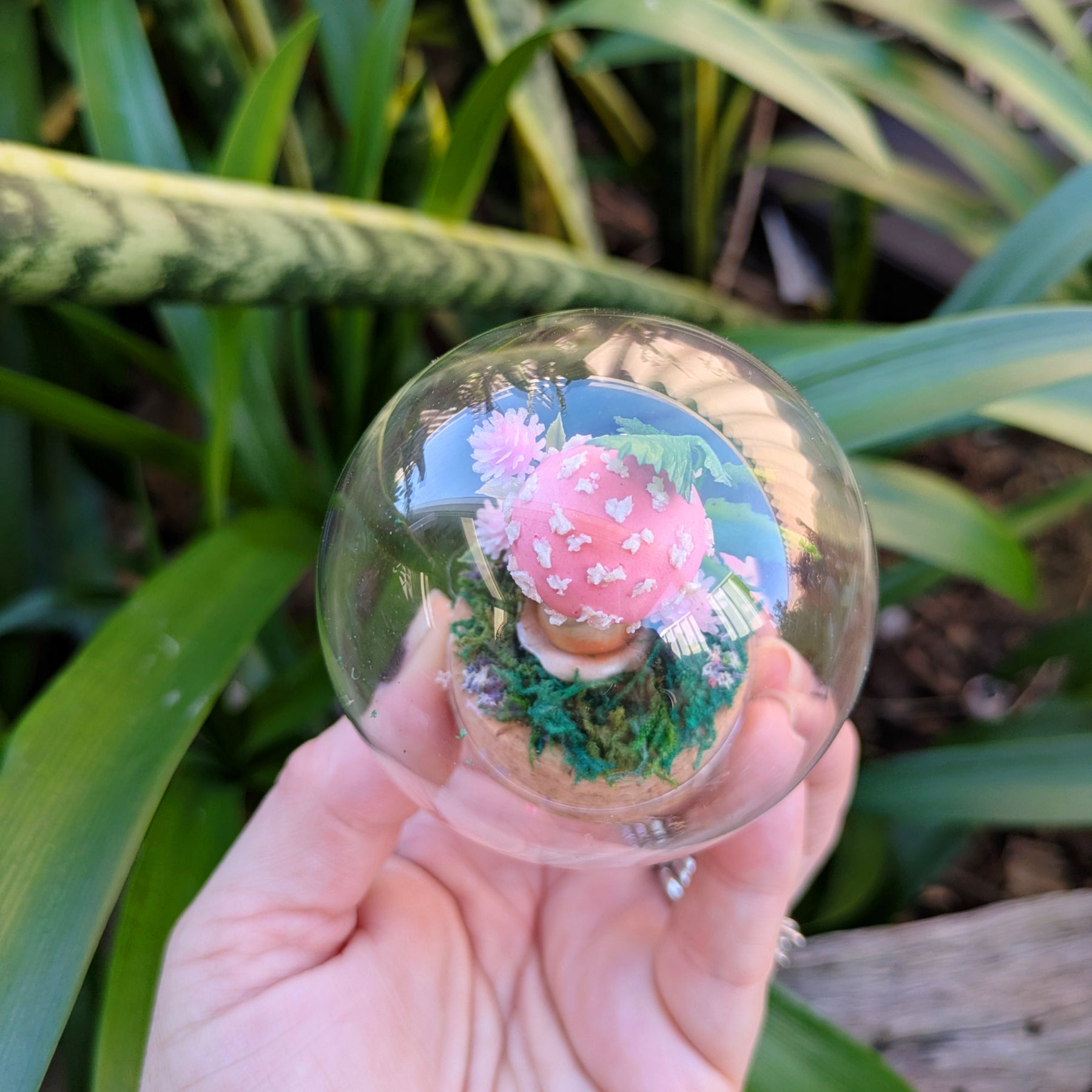 Pink Fantasy Amanita Mushroom Mini Dome