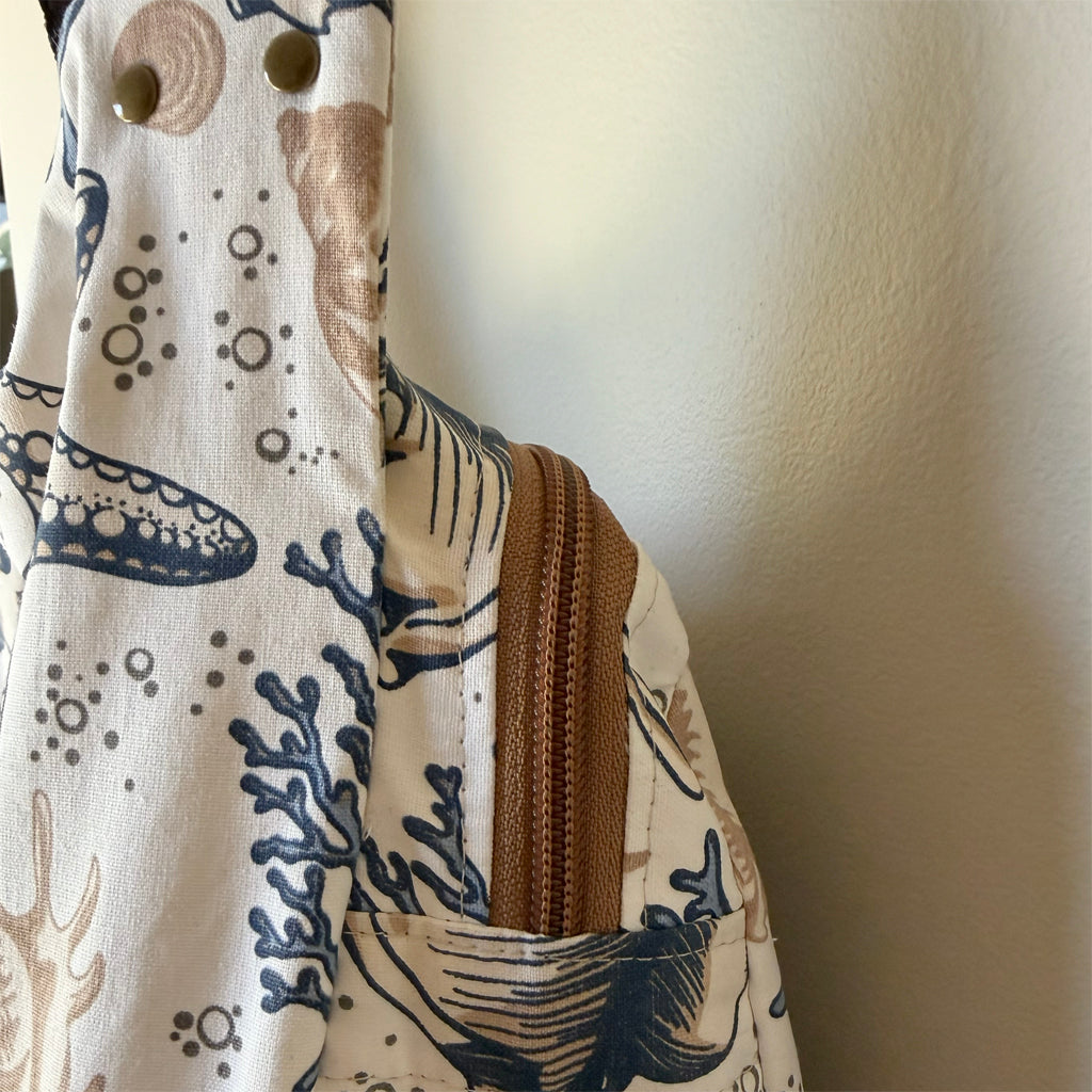 Handmade shell sling bag | Wide adjustable strap | Fits everything