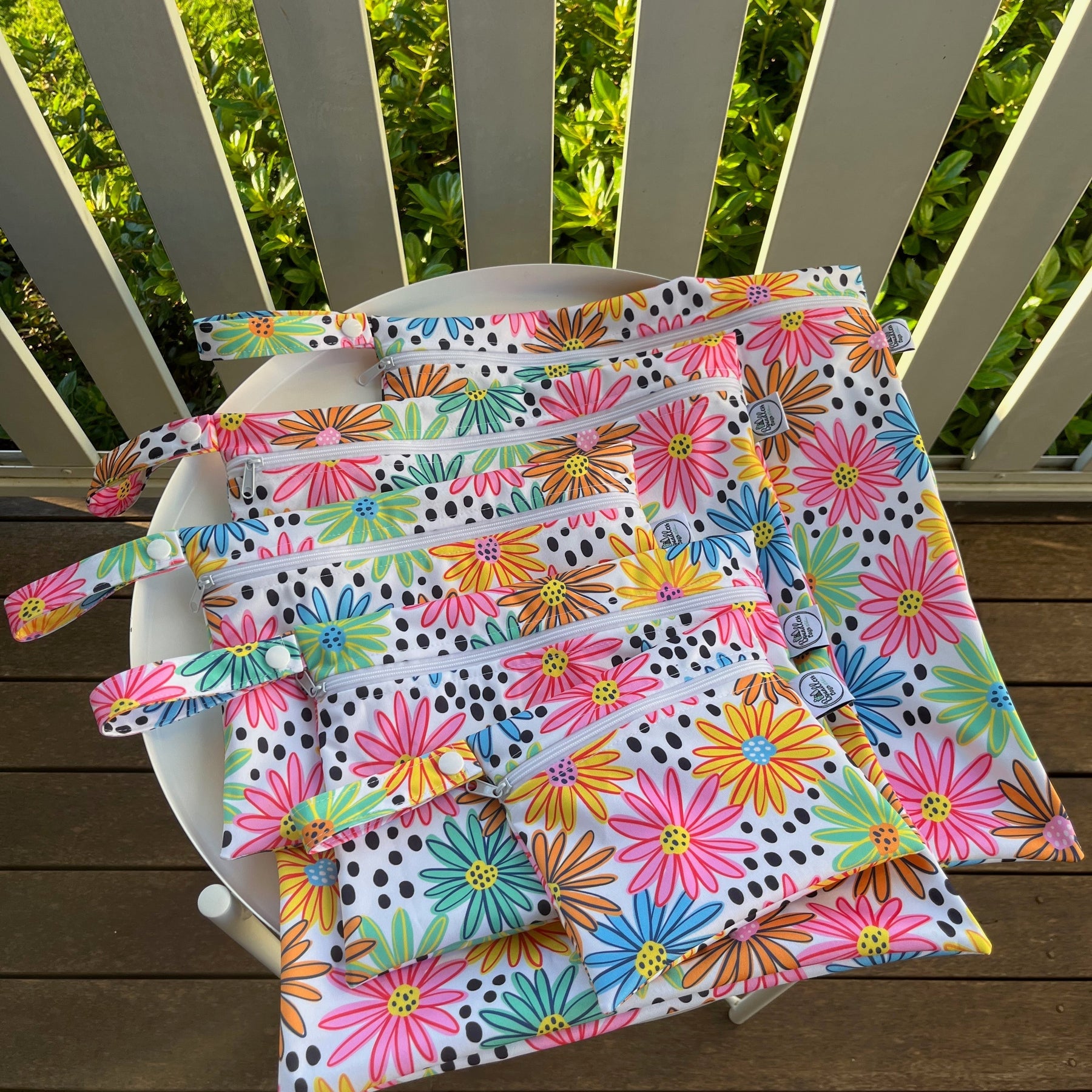 READY MADE Water-resistant wet bags - Summer Bouquet (Louise Margaret)  | Ready to ship | FREE Postage