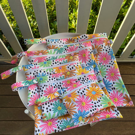 READY MADE Water-resistant wet bags - Summer Bouquet (Louise Margaret)  | Ready to ship | FREE Postage