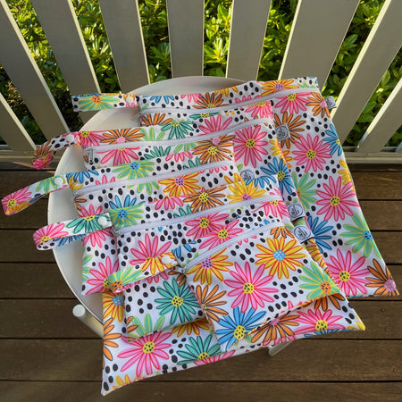 READY MADE Water-resistant wet bags - Summer Bouquet (Louise Margaret)